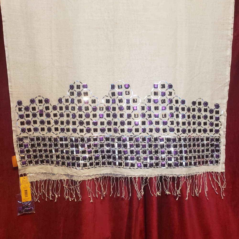 Tories Burch Purple Sequin 'Octagon 'Scarf